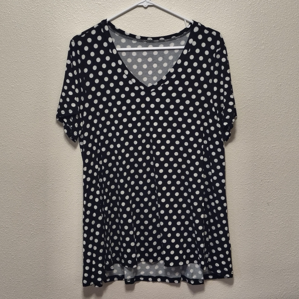 Polka Dot V-Neck Women's Top